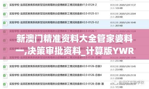 新澳门精准资料大全管家婆料一,决策审批资料_计算版YWR13.40