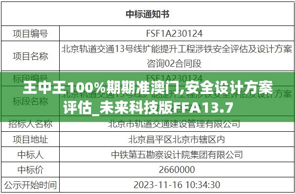 王中王100%期期准澳门,安全设计方案评估_未来科技版FFA13.7