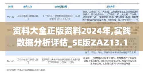 资料大全正版资料2024年,实践数据分析评估_SE版ZAZ13.16