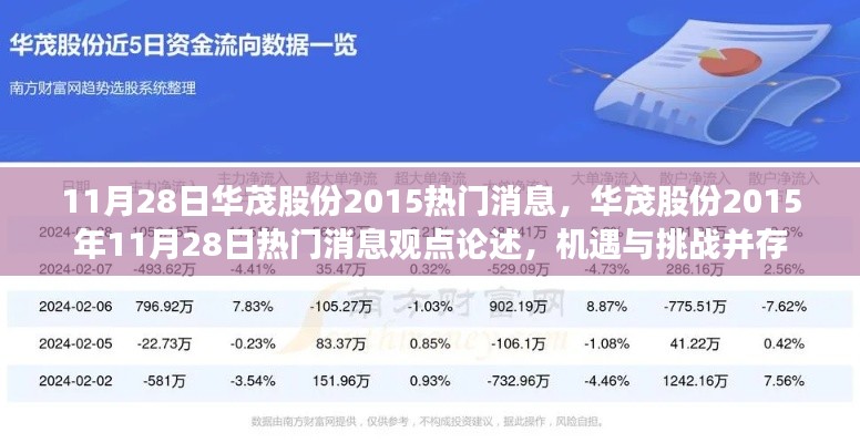 华茂股份最新消息，机遇与挑战并存，观点论述揭晓