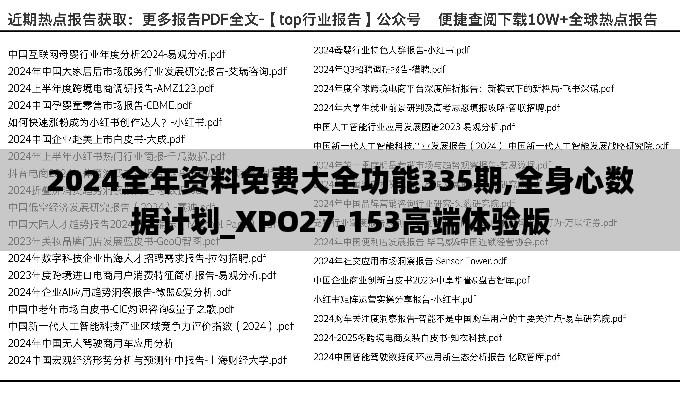 2024全年资料免费大全功能335期,全身心数据计划_XPO27.153高端体验版