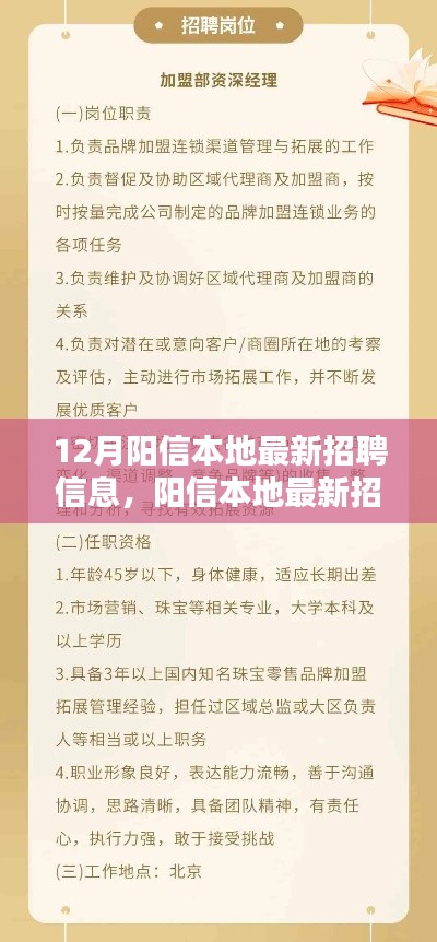 阳信本地最新招聘信息全攻略，从入门获取到精通掌握