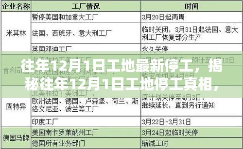 揭秘工地停工真相,往年12月停工原因、影响及应对策略深度解析