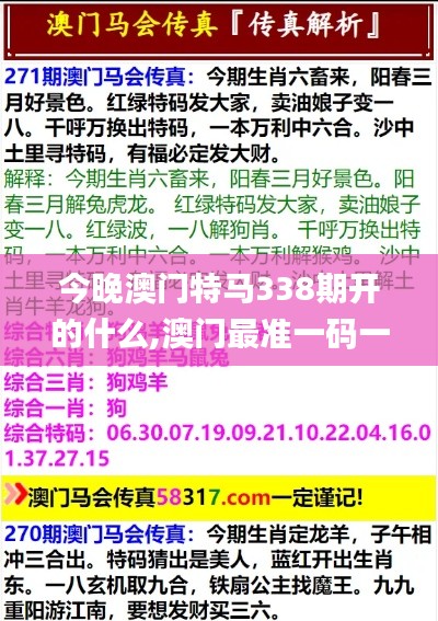 今晚澳门特马338期开的什么,澳门最准一码一码揭秘_pro47.871-9