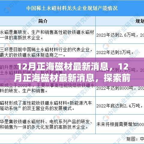 探索前沿科技，正海磁材最新动态揭秘