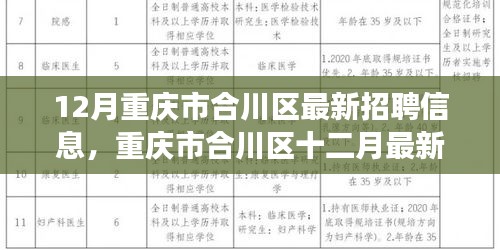 重庆市合川区最新招聘信息及就业市场观察与个人观点分析(十二月版)
