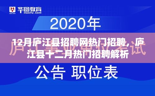 庐江县十二月热门招聘解析与招聘网精选职位推荐
