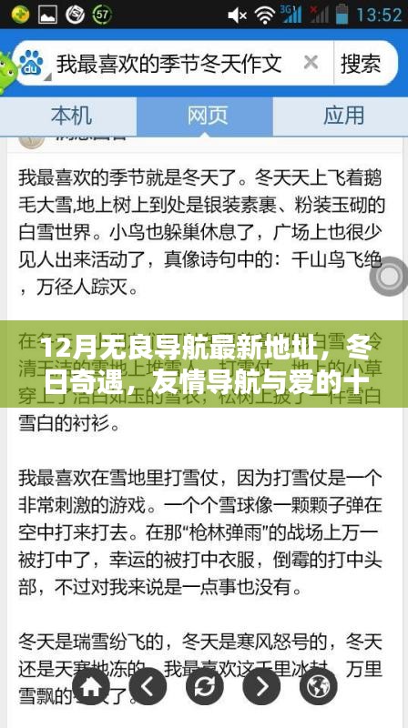 十二月无良导航最新地址，冬日奇遇与爱的约定