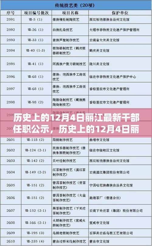 丽江历史12月4日干部任职公示概览，最新干部任职公示发布