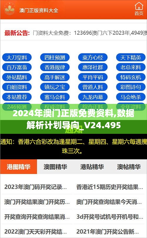 2024年澳门正版免费资料,数据解析计划导向_V24.495