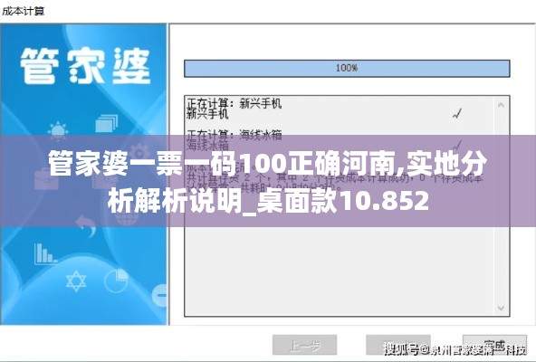 管家婆一票一码100正确河南,实地分析解析说明_桌面款10.852