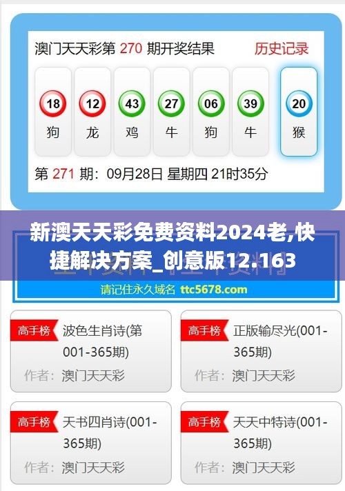 新澳天天彩免费资料2024老,快捷解决方案_创意版12.163