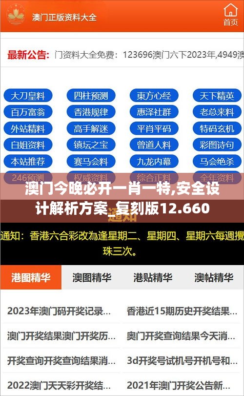 澳门今晚必开一肖一特,安全设计解析方案_复刻版12.660