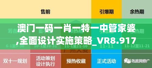 澳门一码一肖一特一中管家婆,全面设计实施策略_VR8.917