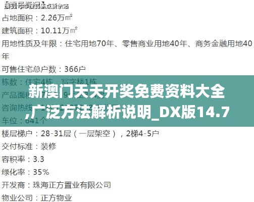 新澳门天天开奖免费资料大全,广泛方法解析说明_DX版14.706