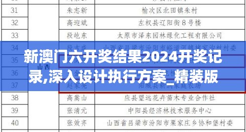 新澳门六开奖结果2024开奖记录,深入设计执行方案_精装版5.419