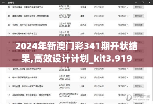 2024年新澳门彩341期开状结果,高效设计计划_kit3.919