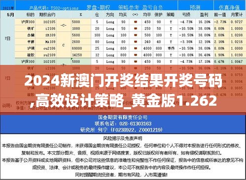 2024新澳门开奖结果开奖号码,高效设计策略_黄金版1.262
