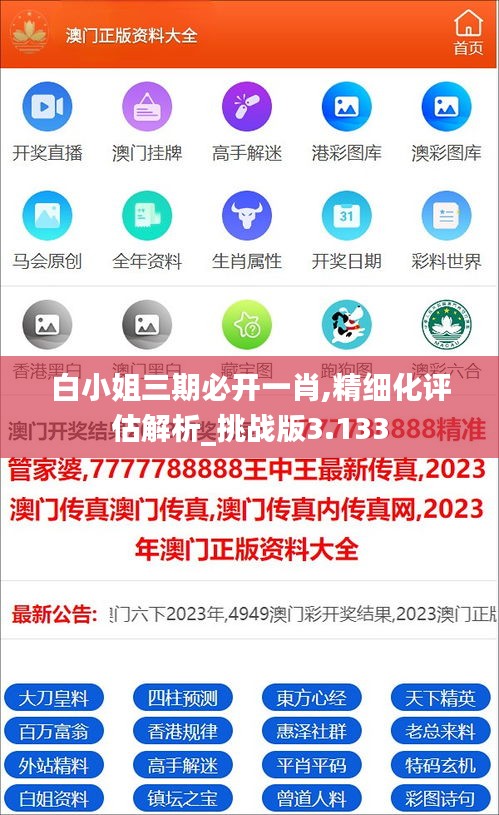 白小姐三期必开一肖,精细化评估解析_挑战版3.133