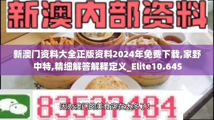 新澳门资料大全正版资料2024年免费下载,家野中特,精细解答解释定义_Elite10.645