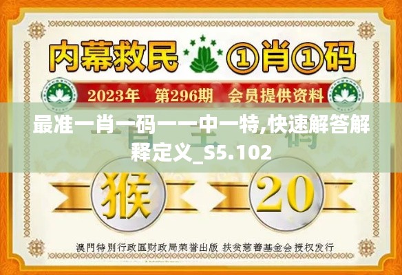 最准一肖一码一一中一特,快速解答解释定义_S5.102