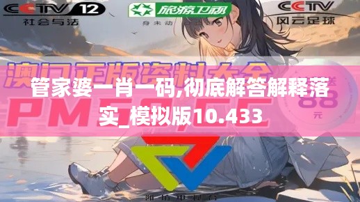 管家婆一肖一码,彻底解答解释落实_模拟版10.433