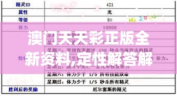 澳门天天彩正版全新资料,定性解答解释定义_挑战款10.448