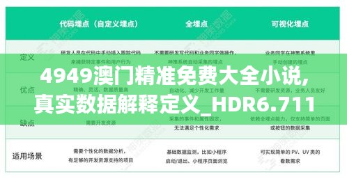 4949澳门精准免费大全小说,真实数据解释定义_HDR6.711
