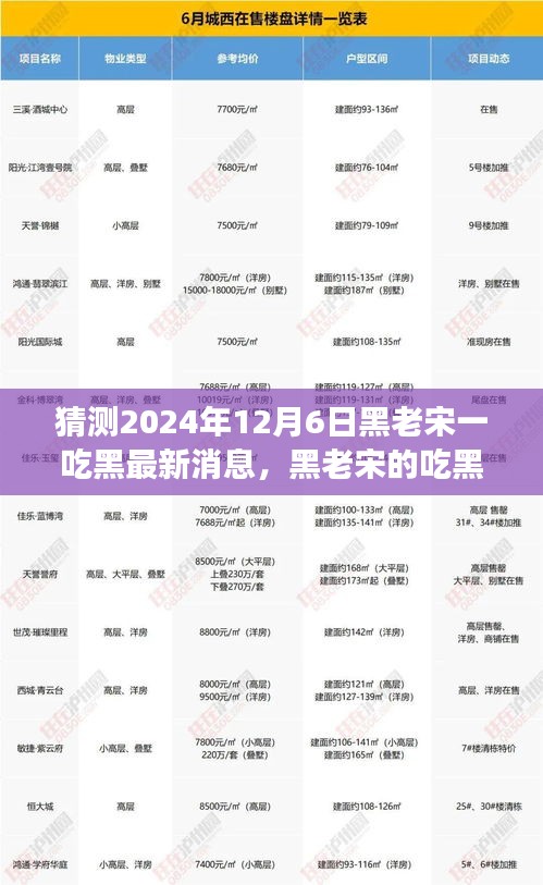 黑老宋未来展望，温馨有趣的吃黑日常与最新消息揭秘，预测黑老宋一吃黑新篇章开启于2024年12月6日