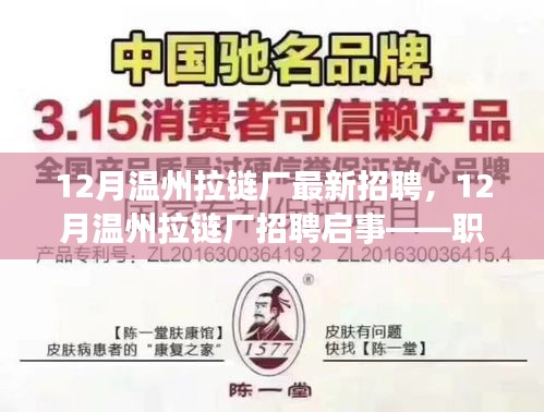 12月温州拉链厂最新招聘启事，职场人的优选岗位