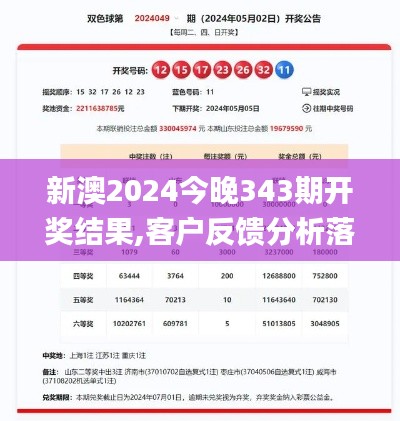 新澳2024今晚343期开奖结果,客户反馈分析落实_VR4.806