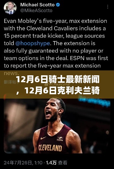 12月6日骑士最新新闻与赛季展望，重磅更新揭秘克利夫兰骑士队动态