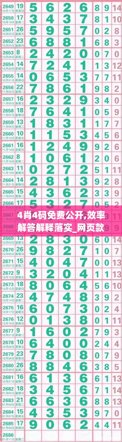 4肖4码免费公开,效率解答解释落实_网页款6.405