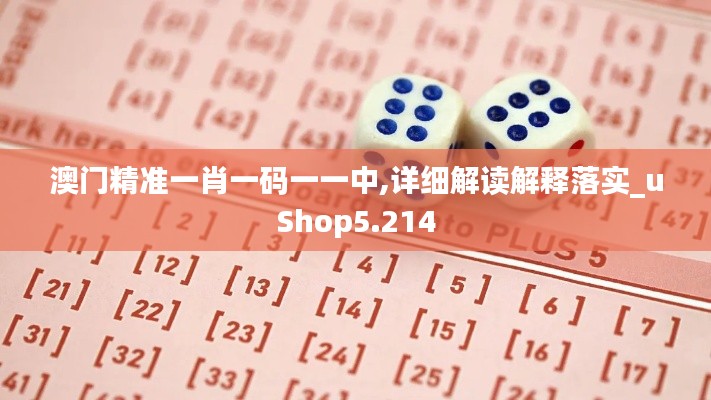 澳门精准一肖一码一一中,详细解读解释落实_uShop5.214