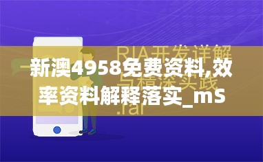 新澳4958免费资料,效率资料解释落实_mShop9.844