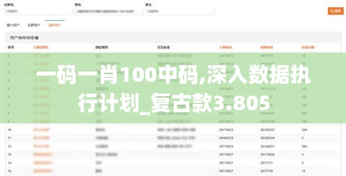 一码一肖100中码,深入数据执行计划_复古款3.805