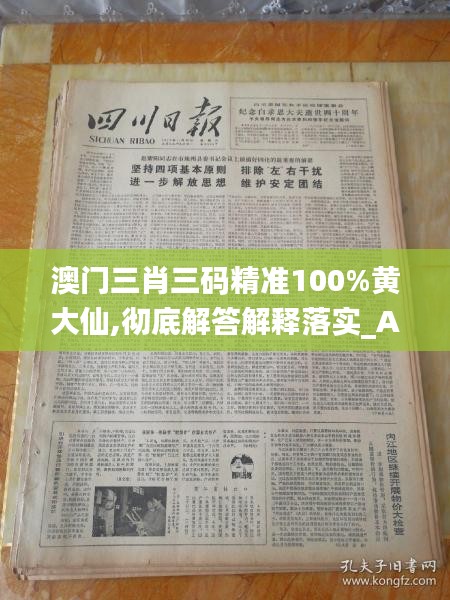 澳门三肖三码精准100%黄大仙,彻底解答解释落实_AP4.446