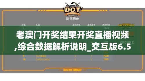 老澳门开奖结果开奖直播视频,综合数据解析说明_交互版6.536
