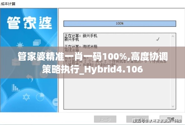 管家婆精准一肖一码100%,高度协调策略执行_Hybrid4.106