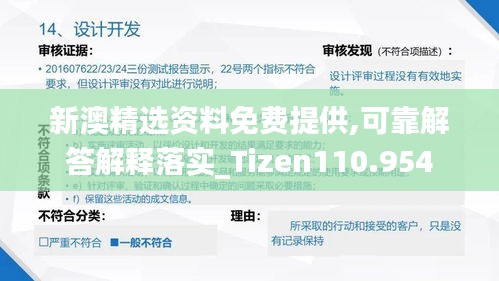新澳精选资料免费提供,可靠解答解释落实_Tizen110.954