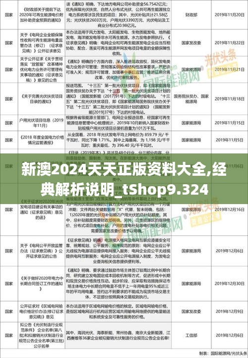 新澳2024天天正版资料大全,经典解析说明_tShop9.324