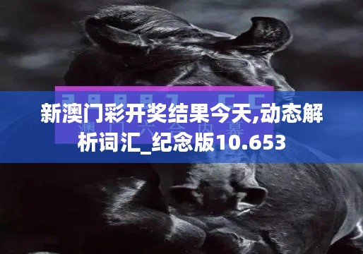 新澳门彩开奖结果今天,动态解析词汇_纪念版10.653