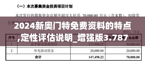 2024新奥门特免费资料的特点,定性评估说明_增强版3.787