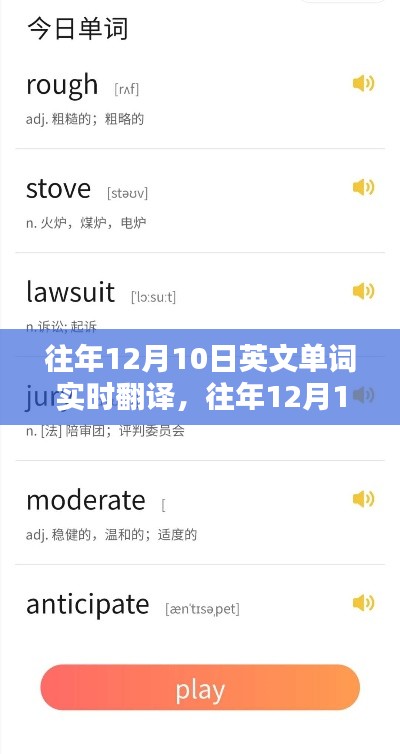 往年12月10日英文单词实时翻译功能及产品全面评测