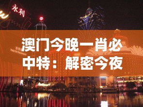 澳门今晚一肖必中特：解密今夜的最佳运气之道