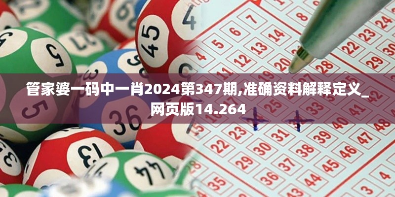 管家婆一码中一肖2024第347期,准确资料解释定义_网页版14.264