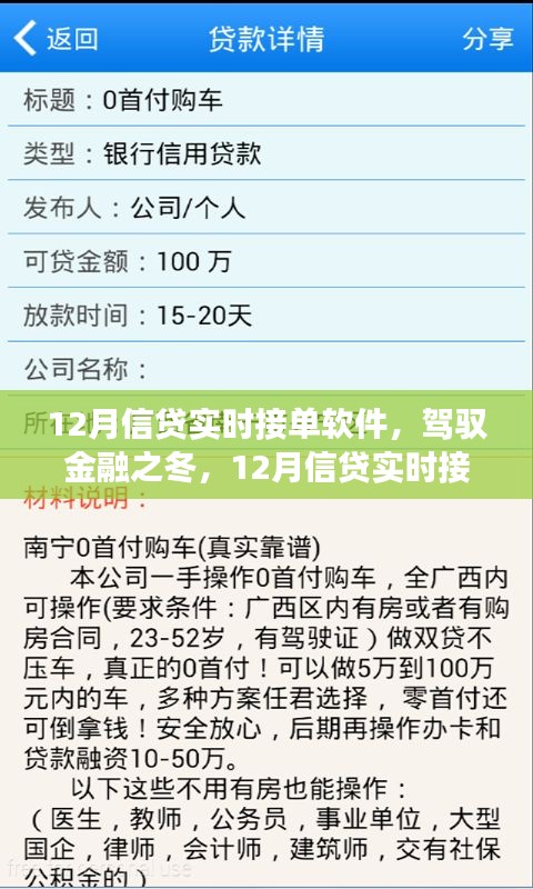 驾驭金融之冬，12月信贷实时接单软件的励志之旅
