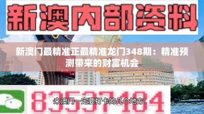 新澳门最精准正最精准龙门348期：精准预测带来的财富机会