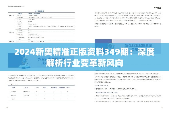 2024新奥精准正版资料349期：深度解析行业变革新风向