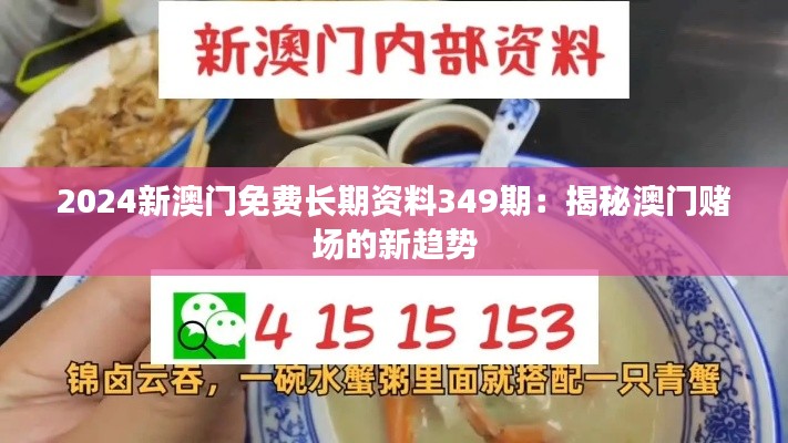 2024新澳门免费长期资料349期：揭秘澳门赌场的新趋势